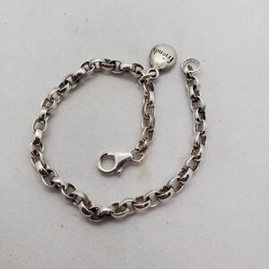 Sterling Silver Rolo Bracelet with Friend Charm 7" 925